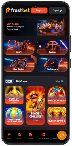Freshbet Casino official website homepage