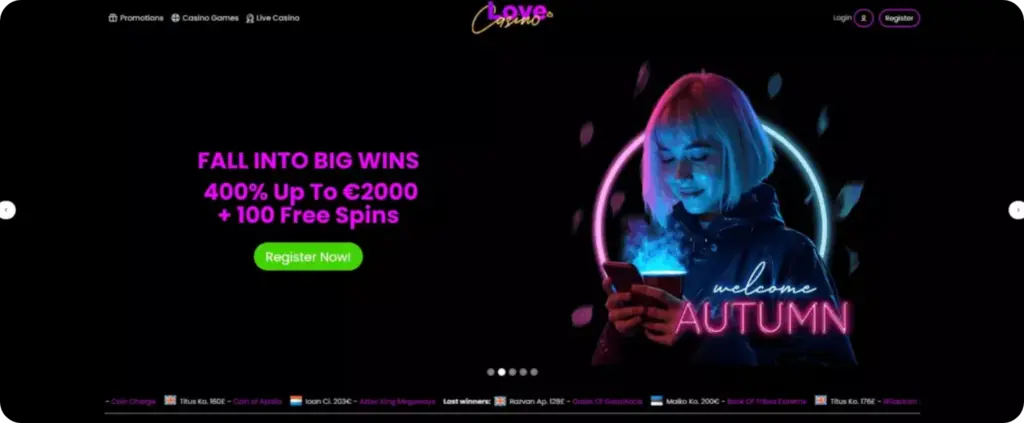 About Love Casino overview and game selection