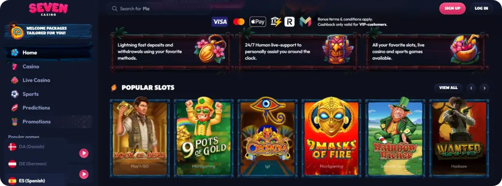 Main page Seven Casino